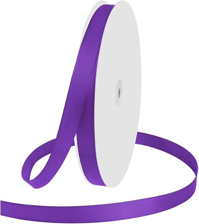 5/8" X 100 Yards Purple Grosgrain Ribbon, Premium Grosgrain Ribbon by KMERLIFE