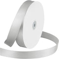 1 Inches x 100 Yards Polyester Satin Ribbon, Solid Color Silvery Satin Ribbon by KMERLIFE