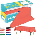 Orange Plastic Table Cover Roll - 54IN x 100FT by Niuara
