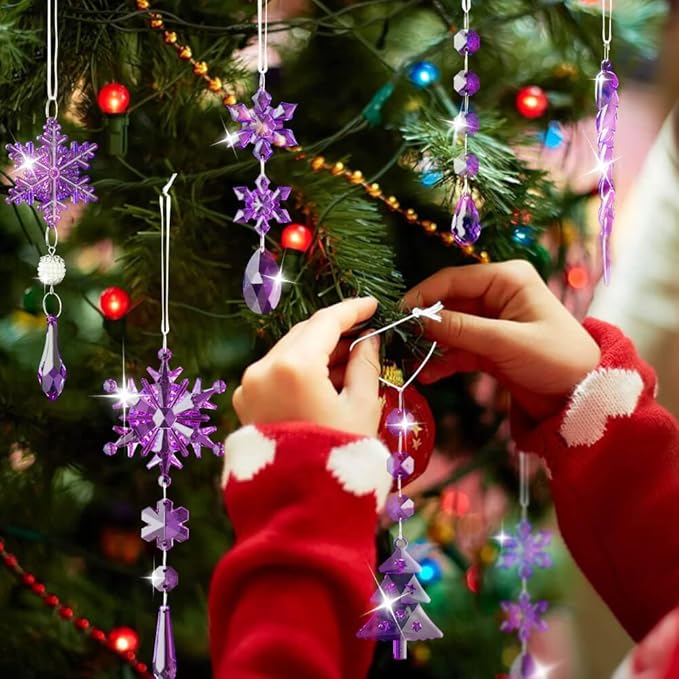 Lanpn 26 Pcs Christmas Ornaments Crystal Christmas Tree Decoration, Hanging - Image 2