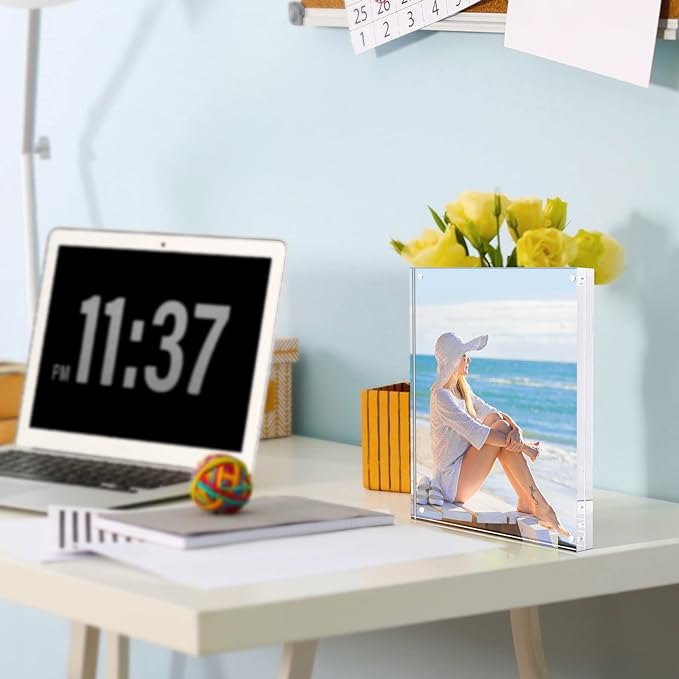 TWING Picture Frame, 8x10 Acrylic Photo Frames Horizontal Magnet Double Sided - Image 5