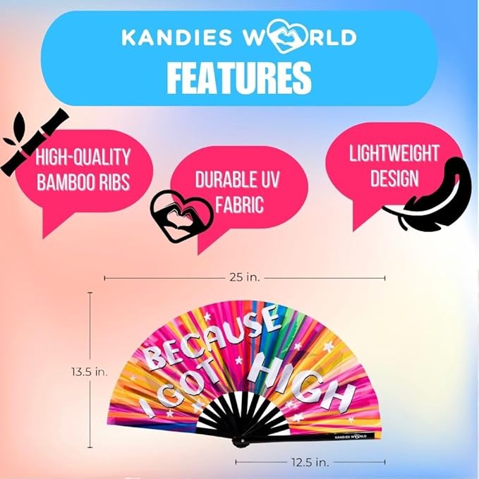 Kandies World Custom Festival Folding Hand Fan - Image 2