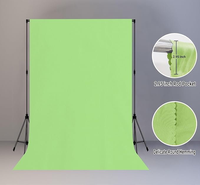 Light Green Backdrop for Photography 6x9ft Zoom Screen Meeting, Game Live - Image 2