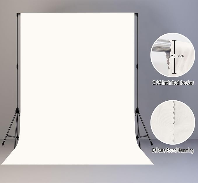 Ivory Portrait Backdrop 8x10ft Zoom Meeting Photo Studio Shooting Props - Image 2
