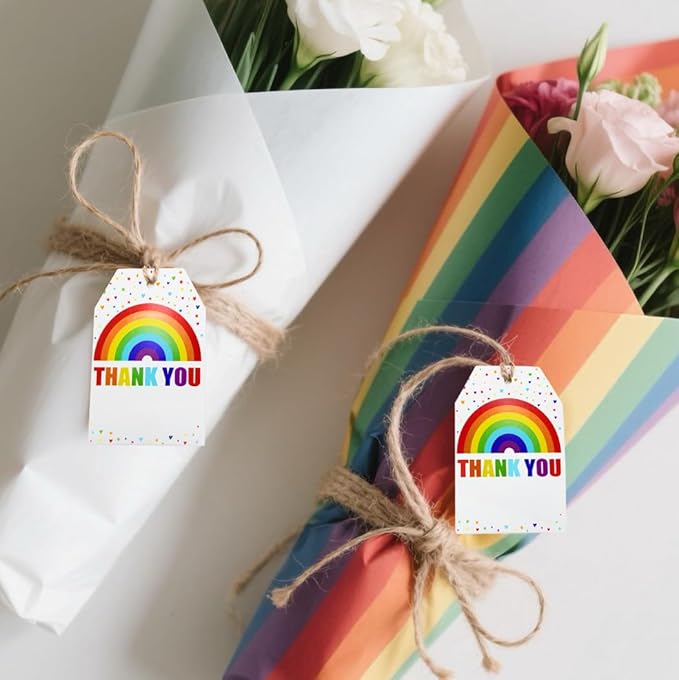 100Pcs Rainbow Heart Gift Tags - Image 4