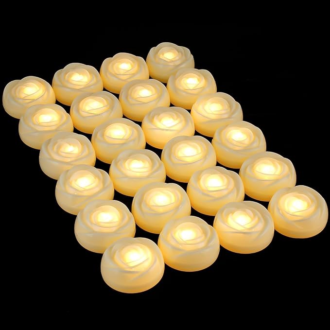 Enido Flameless LED Floating Candles Battery Operated Waterproof Outdoor by outdoorcandleswithremote