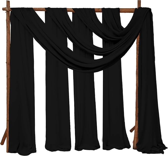 6 Panels Wedding Arch Draping Fabric 28 x 20Ft Chiffon Weddings Arch Drapes by SATULGAU