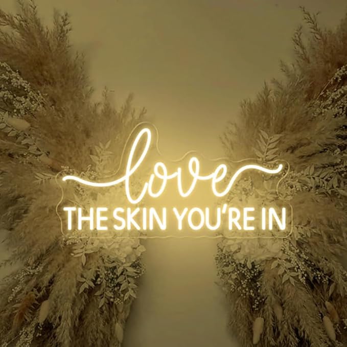 Love The Skin You 're In Neon Sign, Wax Specialist Wall Sign, Esthetics Salon - Image 3