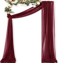 MLMC Burgundy Wedding Arch Draping Fabric 1 Panel 29" x 20 FT Extra Long Gauze by MLMC