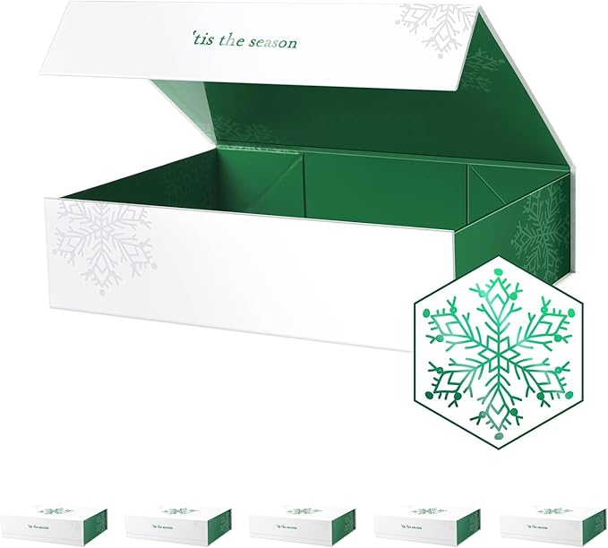 PACKHOME 6 Christmas Gift Boxes 13x9.7x3.4 Inches, Large Gift Boxes by PACKHOME