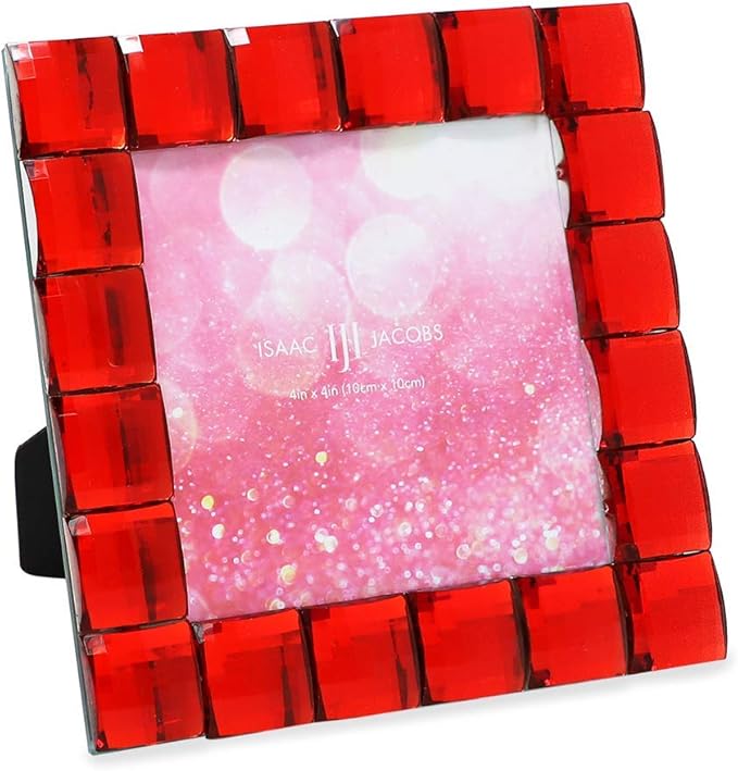 Isaac Jacobs Decorative Sparkling Red Jewel Picture Frame, Photo Display & Home by IsaacJacobs