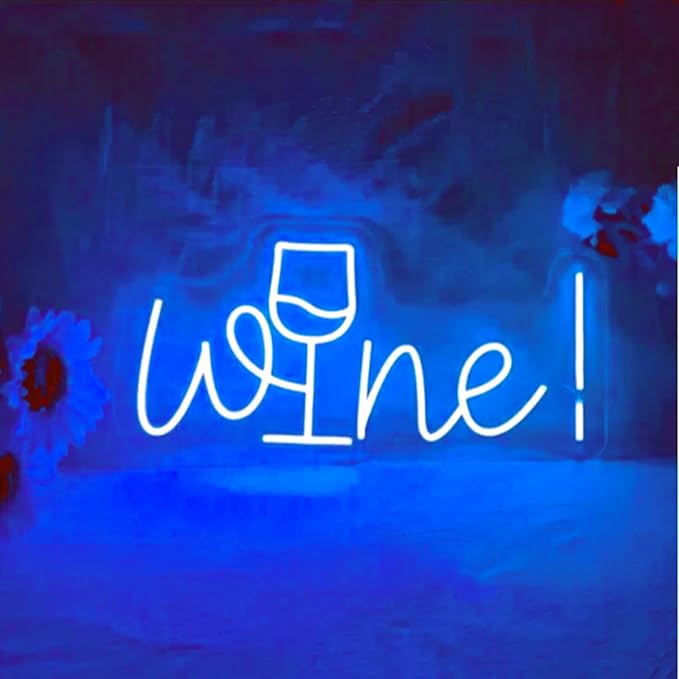 Acrylic Wine Neon Sign for Wall or Window Background Decor, LED Dimmable Bar by HFHungkeong