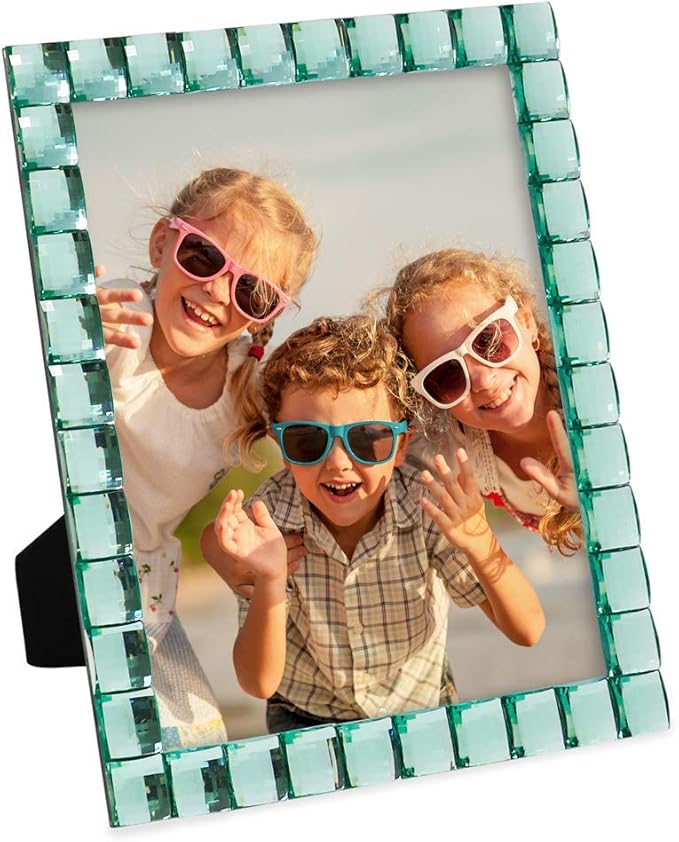 Isaac Jacobs Decorative Sparkling Light Green Jewel Picture Frame, Photo - Image 5