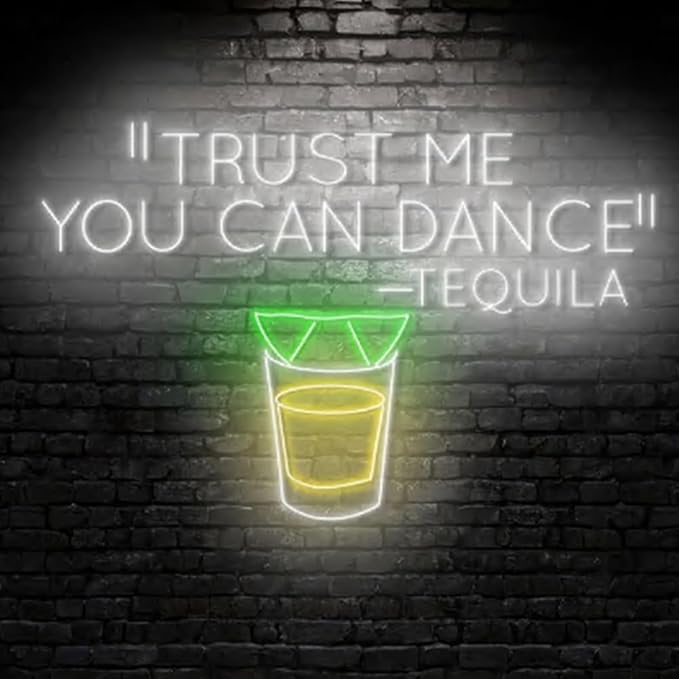 Trust Me You Can Dance Tequila Neon Sign, Cocktail Neon Light, Bar Pub Wall Art - Image 3