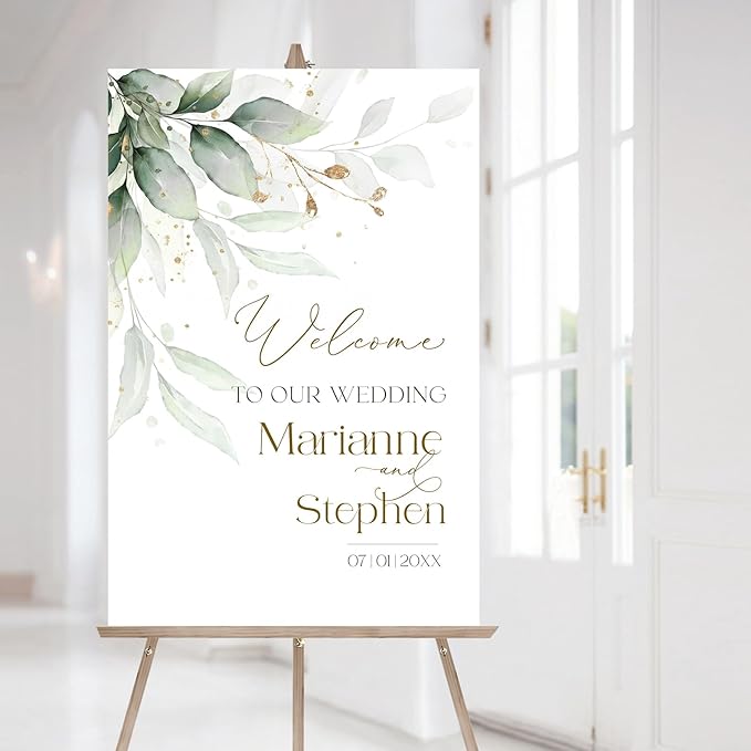 Personalized Wedding Welcome Sign, Flowers Wedding Welcome Sign, Wedding by ALICEBIN