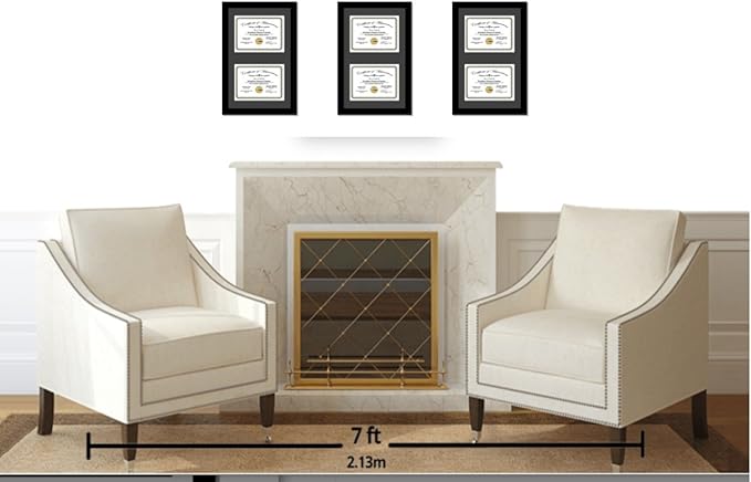 Creative Picture Frames 16X24Bk-B Black Vertical Double Diploma Frame - Image 4