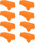 8 Pack Orange Tablecloth 60 x 102 Inch Rectangular Tablecloths by Heneger