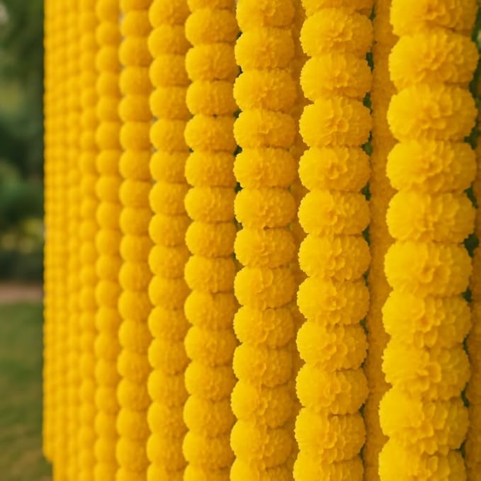 Artificial Marigold Flowers Garland - Image 3