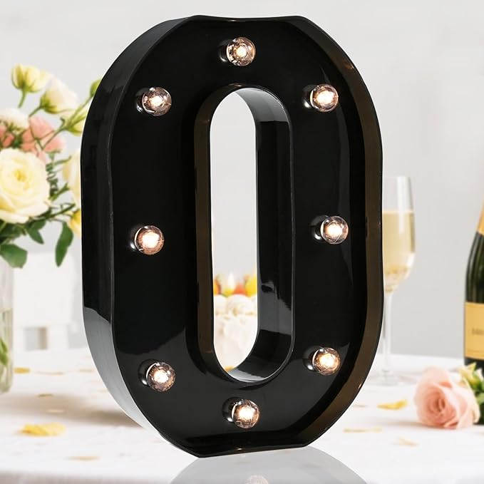 Light Up Black Alphabet Marquee Number Sign LED Marquee Number Lights Sign by OYCBUZO