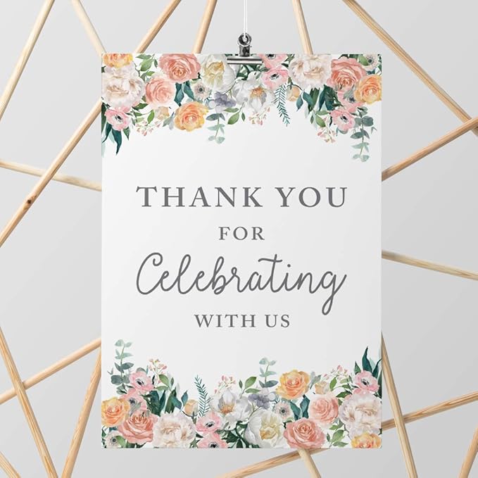 Andaz Press Extra Large Wedding Easel Board Party Sign, 12x18-inch, Peach Coral - Image 4