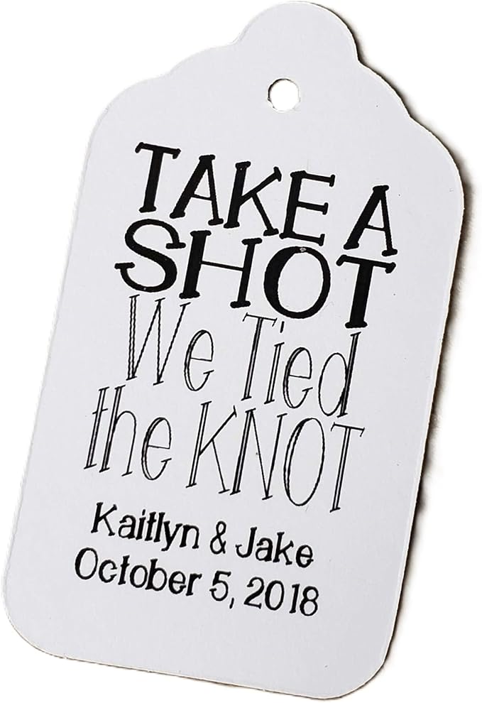 Take a Shot we Tied The Knot Wedding Personalized CardStock Keepsake Souvenir by TiaZoey
