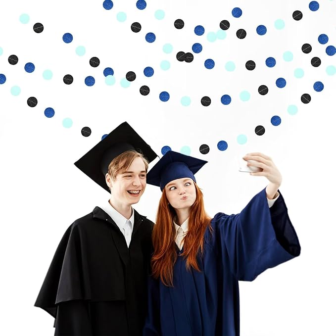 Navy-Blue Black Birthday Party-Decorations Streamers - 52FT Graduation Hanging - Image 7