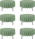 BRILLMAX 6 Pack Sage Green Round Tablecloths 90 Inch by BRILLMAX