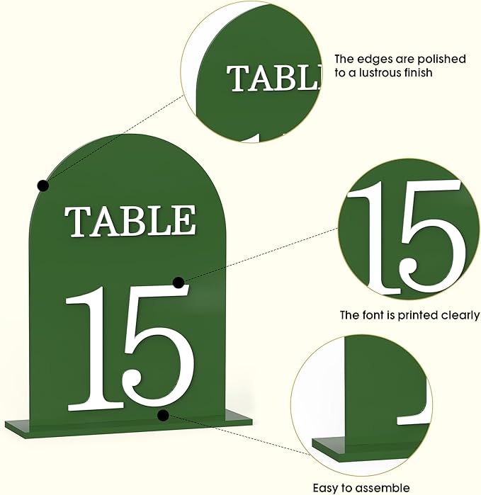 Arch Wedding Table Numbers 1-15 - Image 4