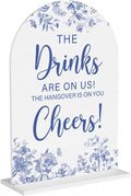 Acrylic Wedding Signs, Dusty Blue Wedding Decor, The Drinks Signs by KongMoTree