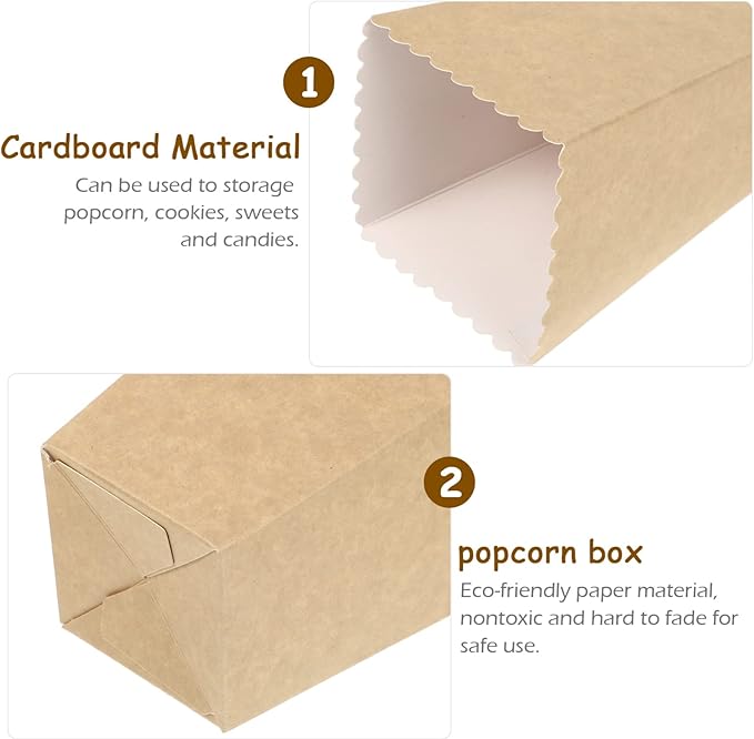BESTOYARD 50Pcs Paper Popcorn Boxes, 5.3 X 3.5 Inch Individual Serving Snack - Image 5
