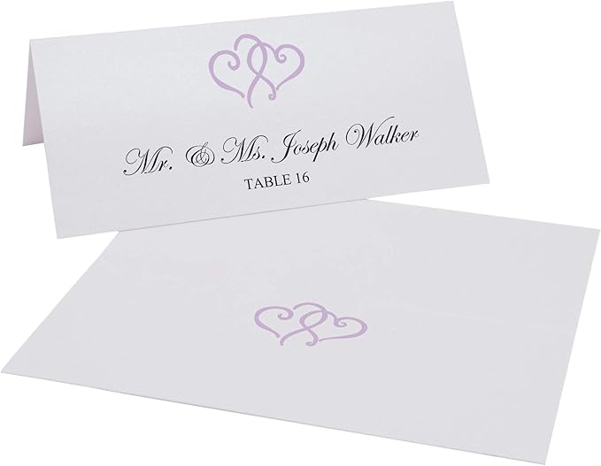 Linked Hearts Printable Place Cards, Laser & Inkjet Printers - Image 2