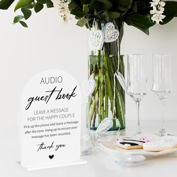 Audio Guest Book Sign for Wedding Acrylic Arch Wedding Bridal Shower Baby - Image 4