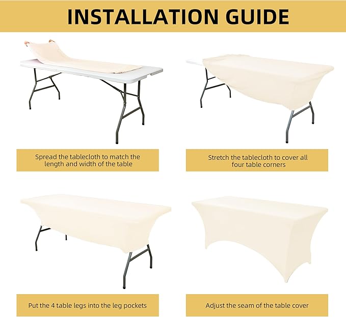 2-Pack 6ft Spandex Table Covers - Image 5