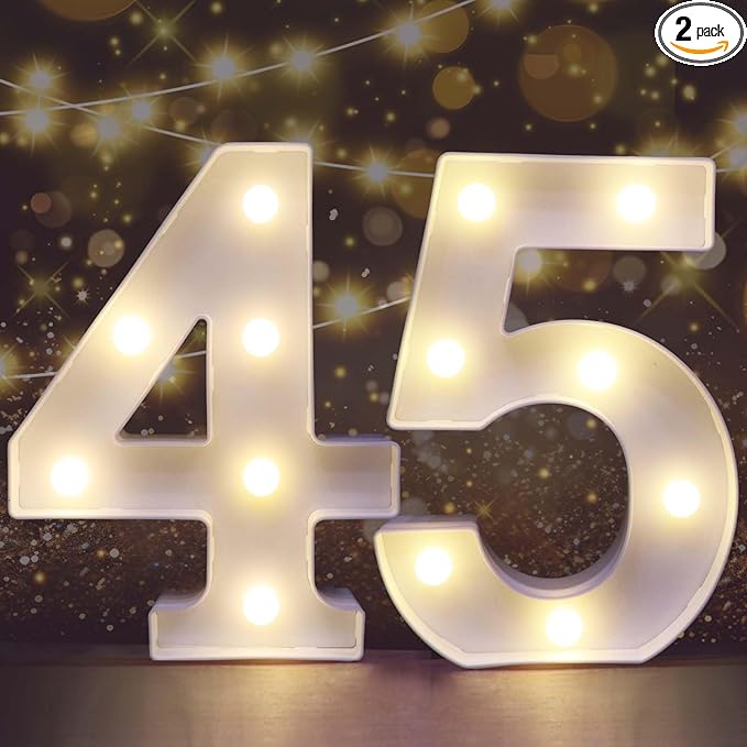 Pooqla Decorative LED Light Up Number Letters, Battery Operated by Pooqla