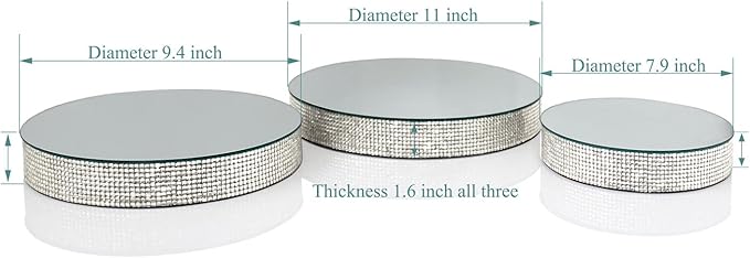 GIMORRTO Diamond Display Riser Stands 3 Set, Glam Accent Table Display Platform - Image 6