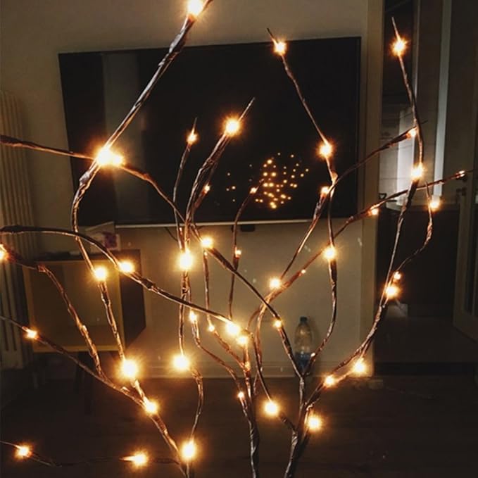 3 Pack Warm White Lighted Branches 60 LED Twig Lights Lighted Plants Artificial - Image 2