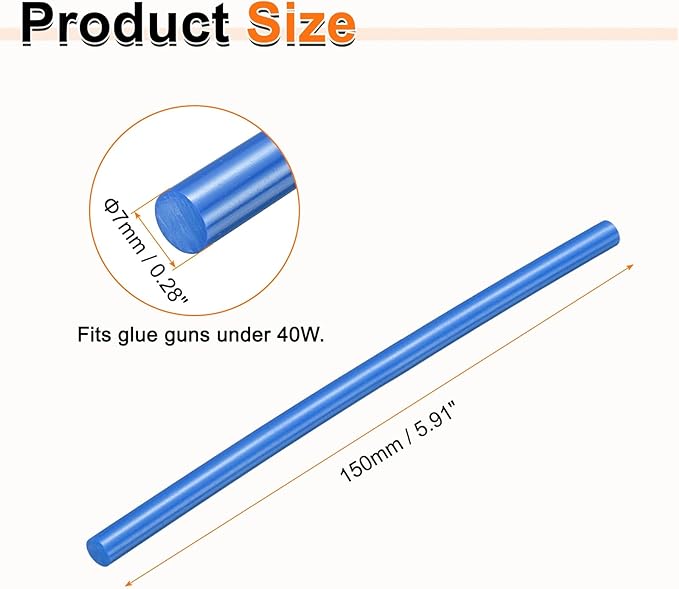 HARFINGTON 10pcs Hot Glue Sticks 0.28" Dia x 5.91" Long EVA Mini Hot Melt - Image 2