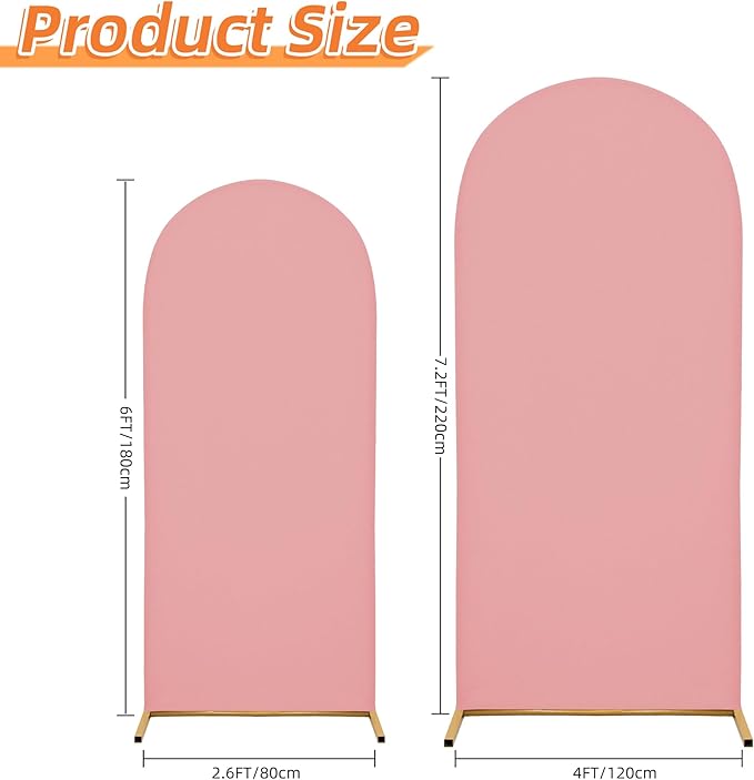 Wedding Arch Covers Arch Backdrop Cover Arch Stand Covers 7.2FT 6FT Set of 3 - Image 2