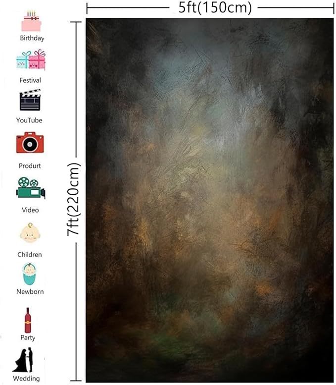 5x7ft Old Master Mottled Portrait Photography Backdrops Abstract Rust Spots - Image 5