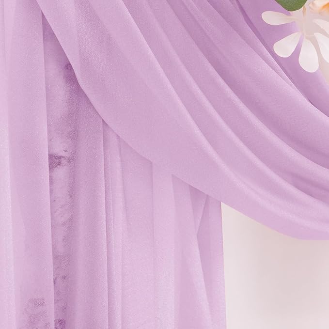 Lilac Purple Wedding Arch Draping Fabric 29" x 20 FT Wedding Drapes - Image 4