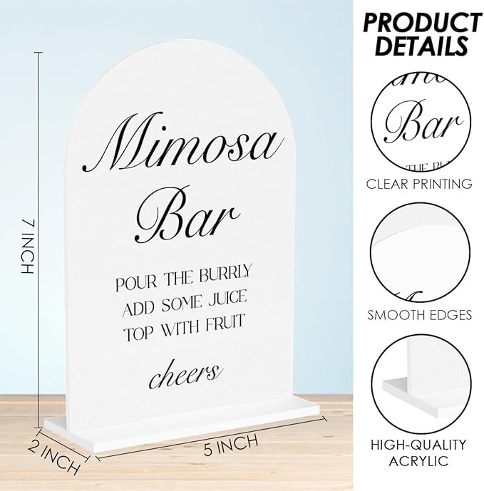 Mimosa Bar Sign, Open Bar Signs, Wedding Engagement Bridal Shower Decor - Image 2
