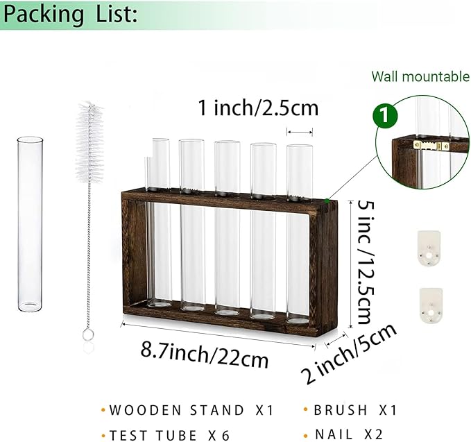 Ivolador Plant Propagation Station Terrariumin Wall Test Tube Vases Bud - Image 3