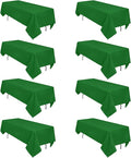 8 Pack Green Table Cloth 60 x 102 Inch Rectangular Tablecloths by Heneger