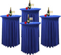 Albassa 4 Pack Cocktail Table Covers 32"x 43" Spandex Stretch Round Cocktail by AlbassaMakeYourPartyUnique