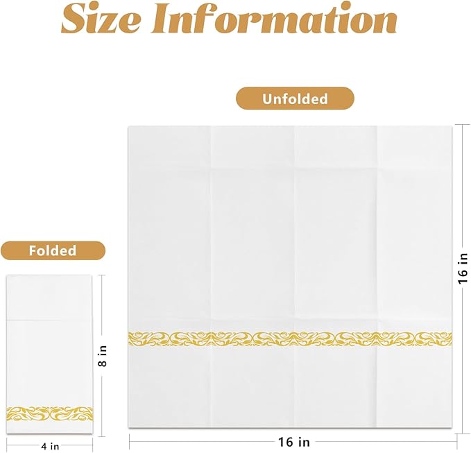 KAMMAK White Dinner Paper Napkins - Image 3