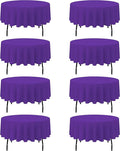 BRILLMAX 8 Pack Purple Round Tablecloths 90 Inch by BRILLMAX