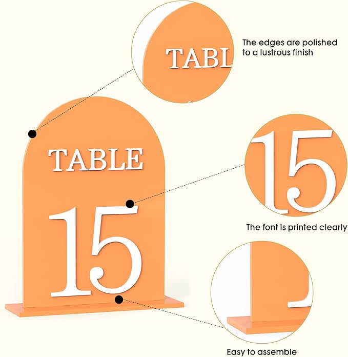 Arch Wedding Table Numbers 1-20 - Image 3