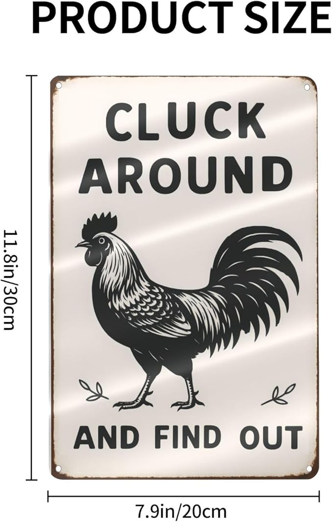 Funny Chicken Tin Sign - Image 4