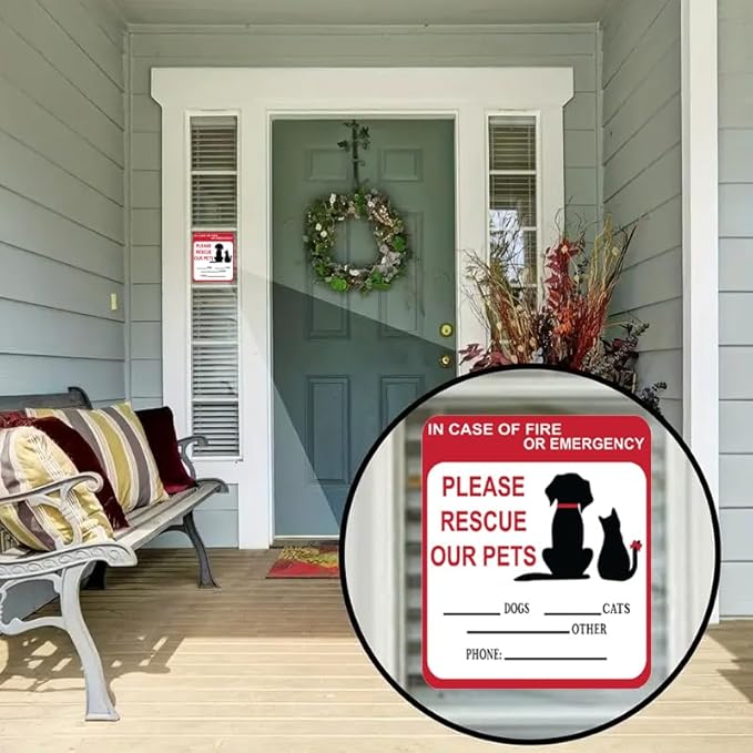 in Case of Fire or Emergency Please Rescue Our Pets Stickers – Pet Alert Safety - Image 3