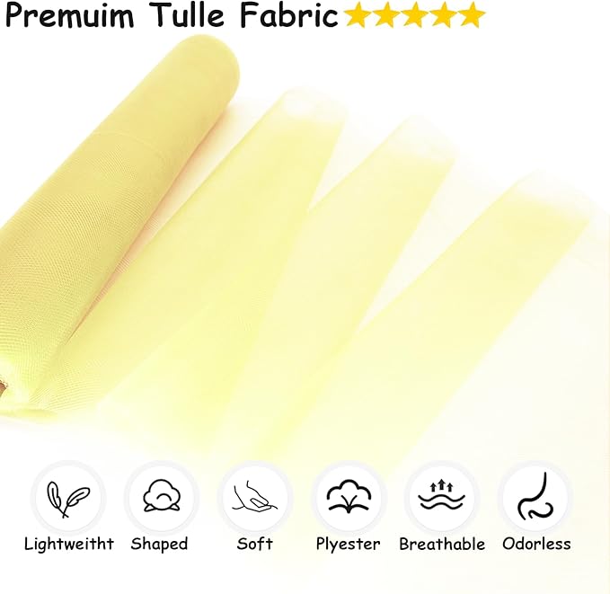 Tulle Fabric Rolls, 54 Inch by 10 Yards Tulle Ribbon - Image 2